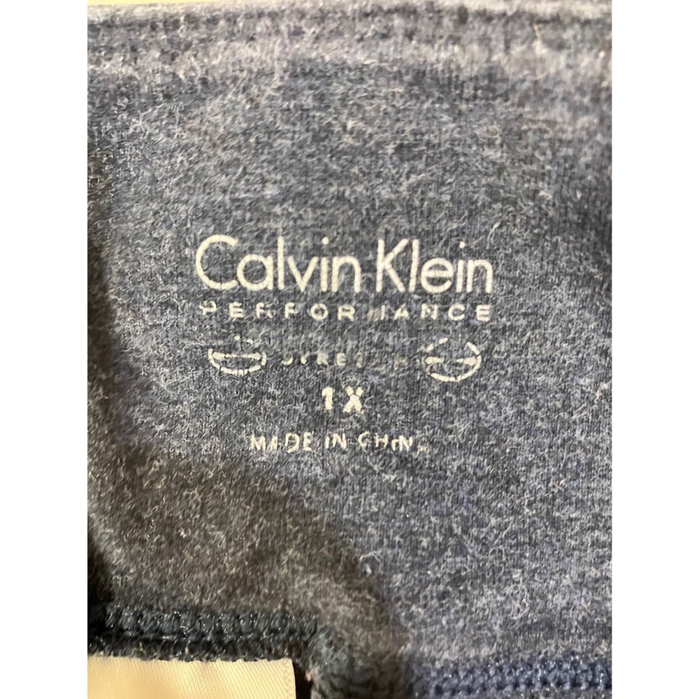 Calvin Klein Performance Womens Plus 1X Navy Blue Logo Capri Leggings Activewear - Picture 4 of 7